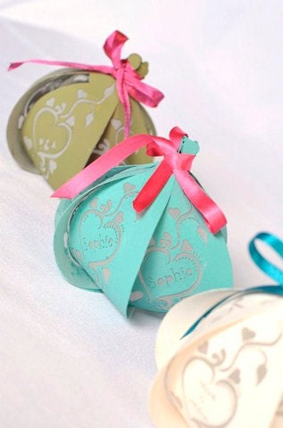 Heart Paper lantern table decorations wedding favour candle handmade made to