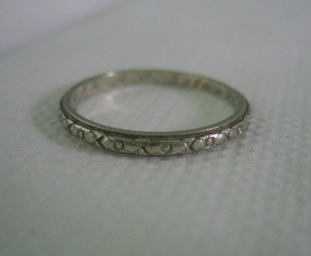 Vintage Wedding Band Floral Pattern Circa 1920s Size 55 Addy on Etsy