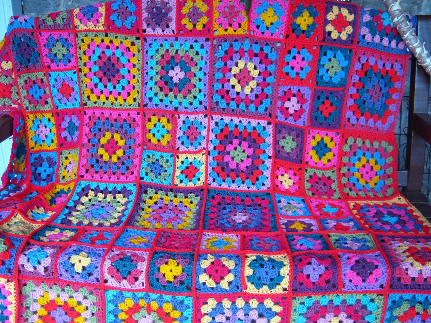 Dolly Vintage Retro Style Granny Square Blanket Afghan CROCHET PATTERN PDF