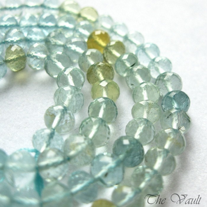 20 Aquamarine 4.5-5mm faceted rondelles