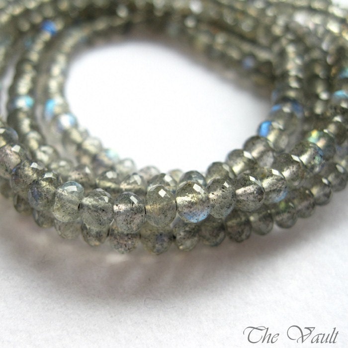 40 Labradorite 3.5-4mm faceted rondelles