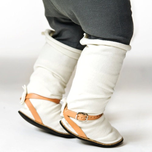 Bijou Baby Boots - Linen