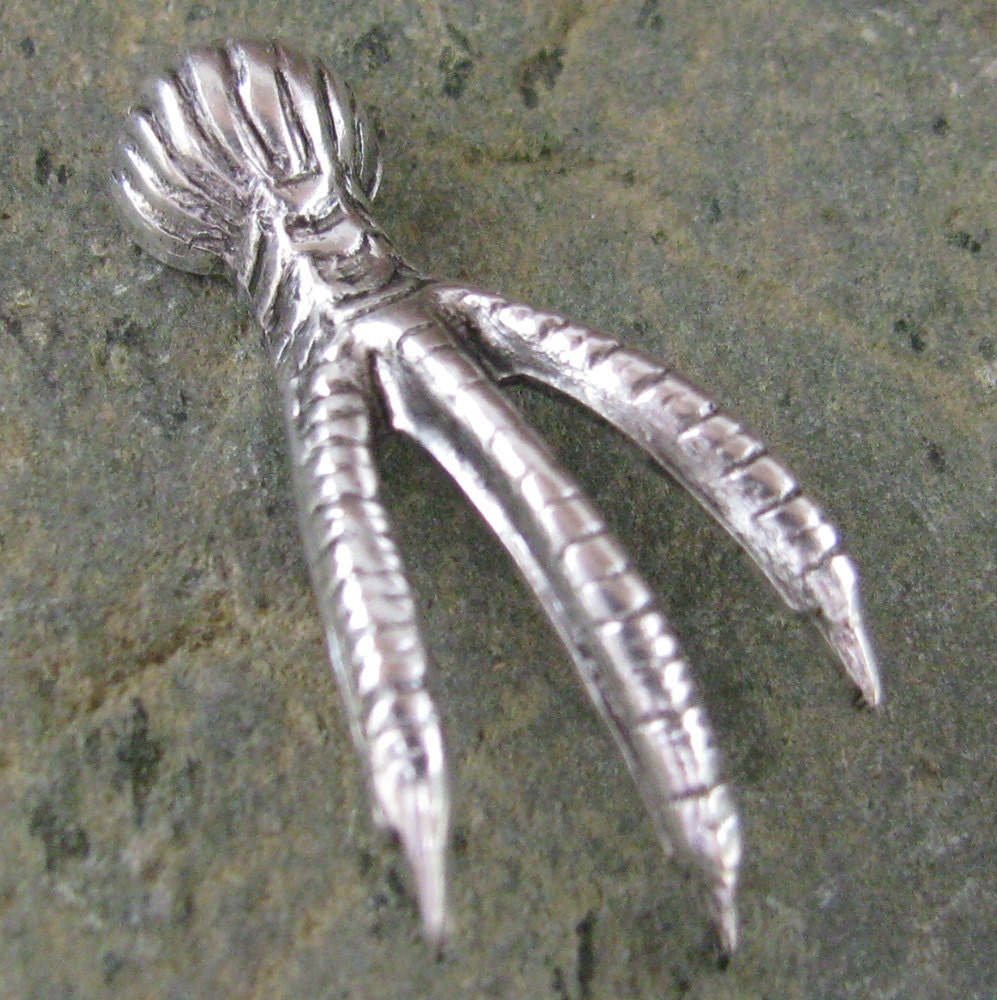 6 Antique Silver Steampunk Avian Bird Claw Talon Large 1264