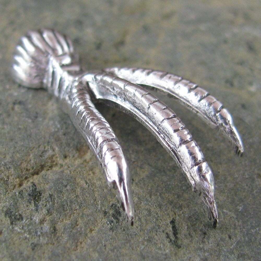 6 Antique Silver Steampunk Avian Bird Claw Talon Large 1264