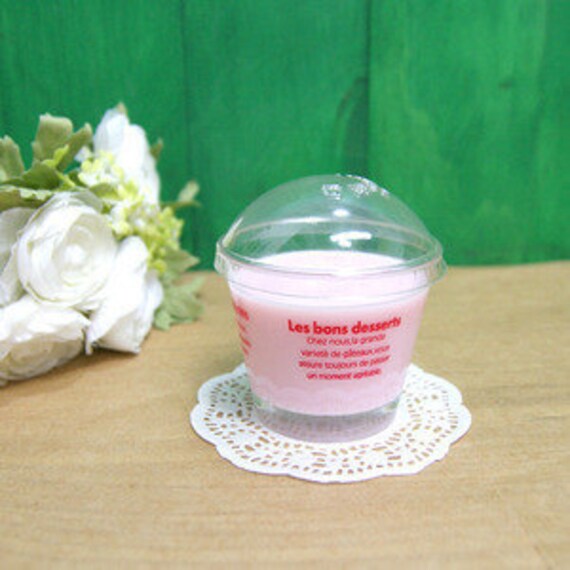 Red Dessert Cup Set of 3pcs with Cap