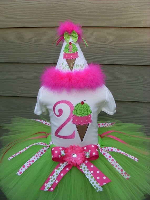 Double Dip Delight Birthday Tutu Set-ice, cream, cone, birthday, tutu, set, personalized