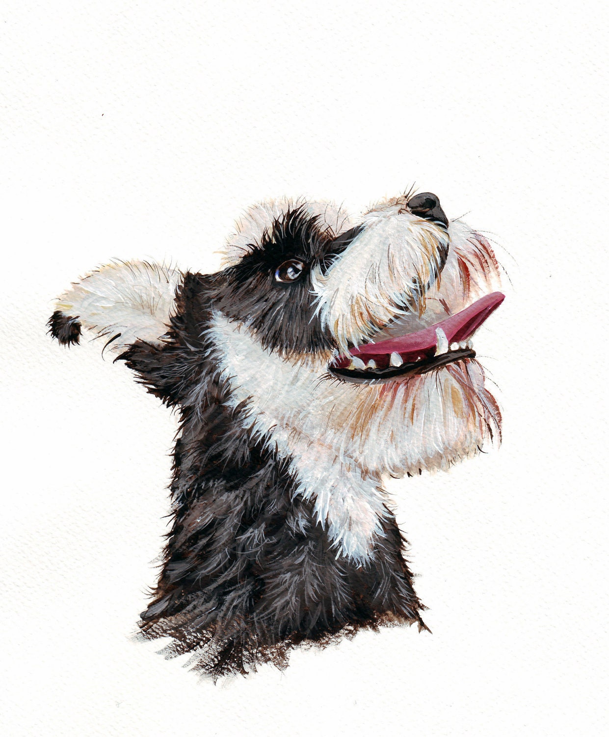 Schnauzer Dog Painting - print of acrylic painting