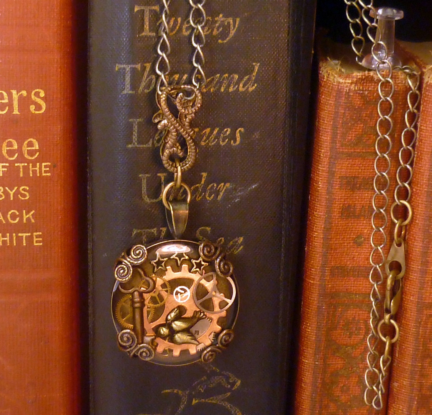 Steampunk vintage necklace-Airship traveler blessing- N001