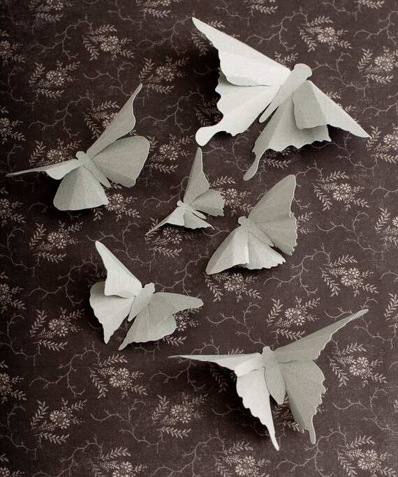 3D Wall Butterflies, 20 Heather Butterfly Silhouettes for Girls Room, Nursery, and Home Art Decor