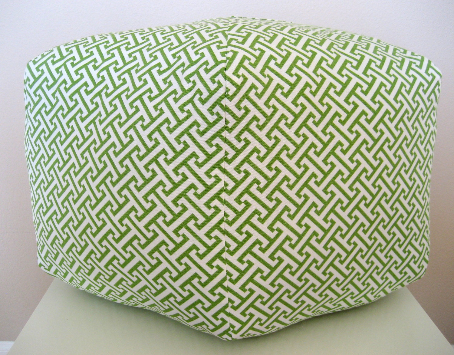 24" Ottoman Pouf Floor Pillow Waverly Cross Section Green