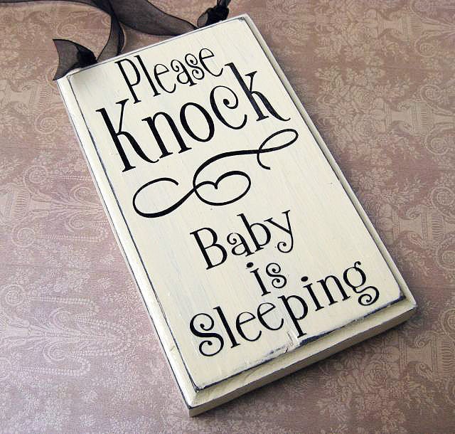 Please Knock Sign, Baby is Sleeping Small Rectangle