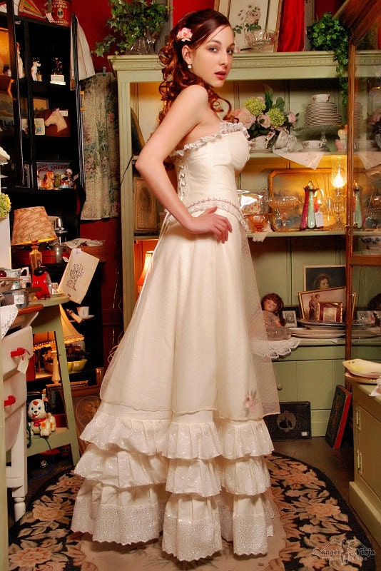 Custom Order Custom Made Victorian Corset and Petticoat Wedding Gown