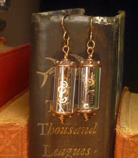 Steampunk earrings Victorian Conundrum E008