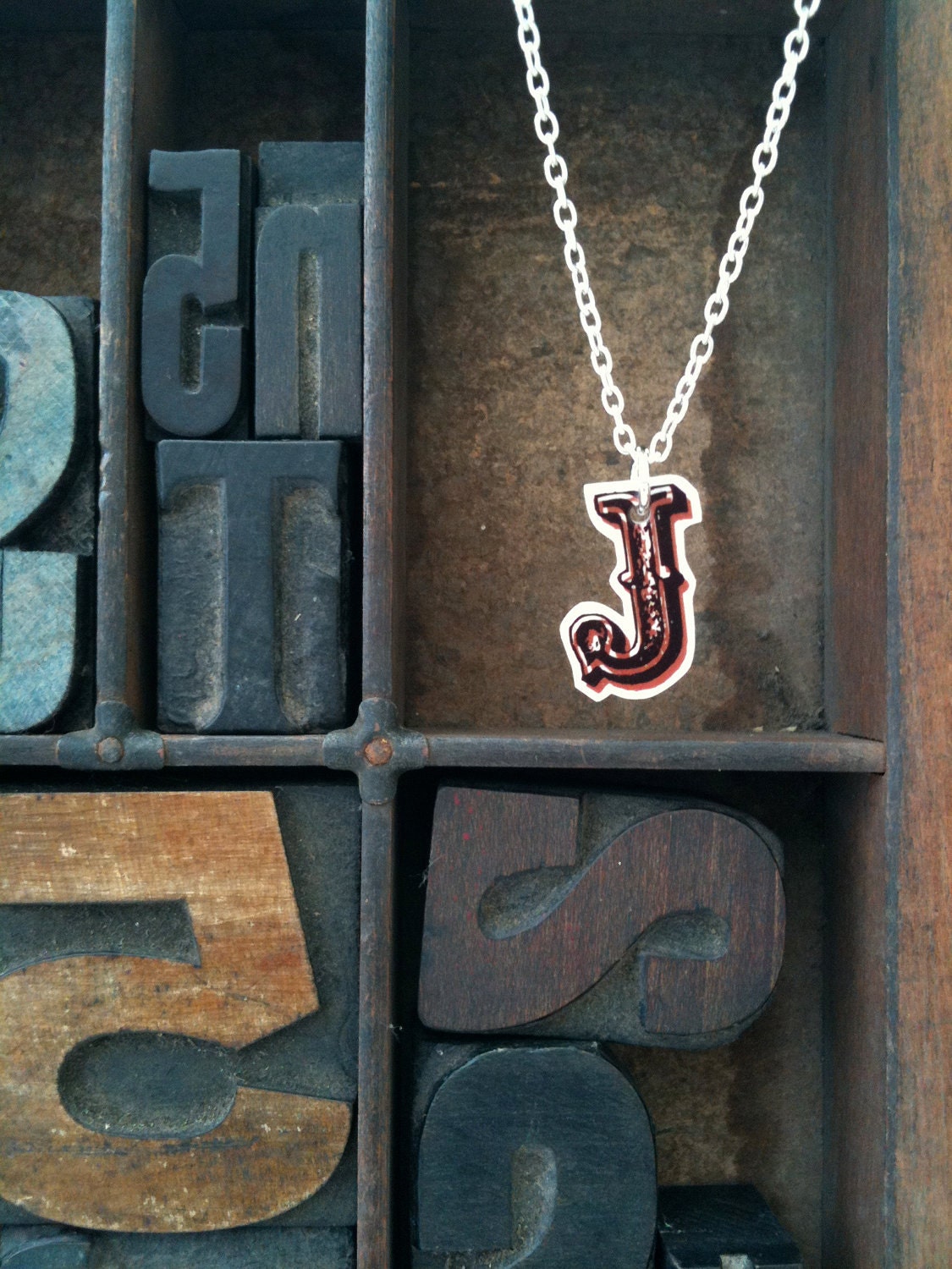 Vintage Style Initial Necklace (all letters in stock) - Just My Type