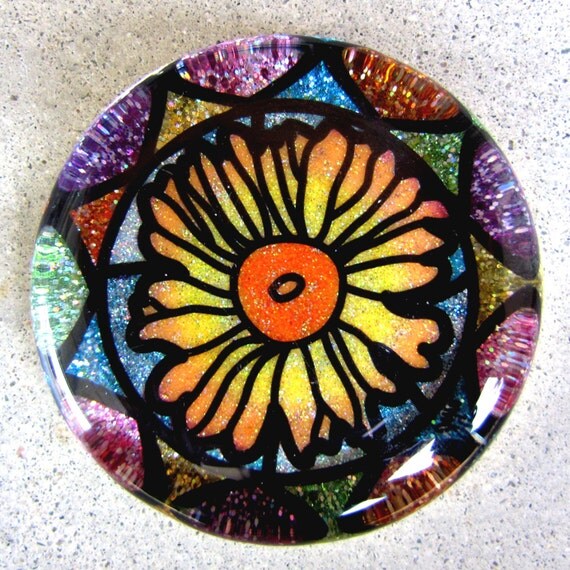 Glitter Daisy Paperweight