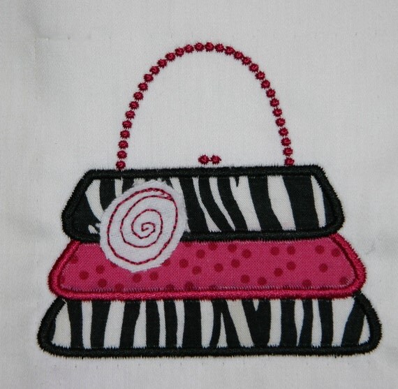 Ruffle Purse Applique Machine Embroidery Design