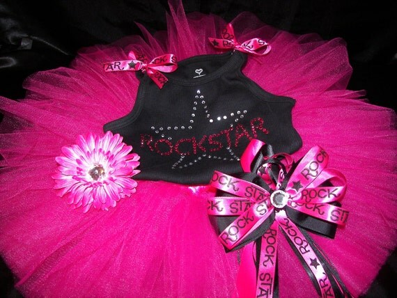 ROCKSTAR Princess BLING Tutu Set--Full and Poufy Unique Tutu Set--