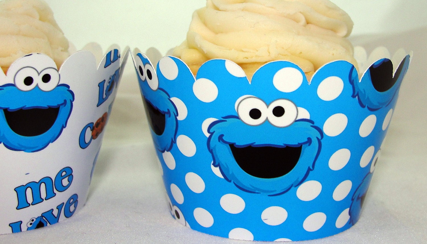Cookie Monster Inspired Cupcake Wrappers