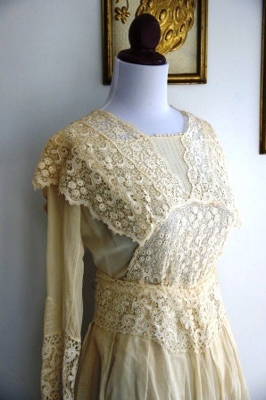 Reserved Ethereal Linen Wedding Dress From RetroKittenVintage