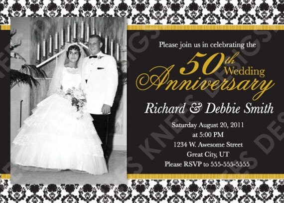 Printable 50th Wedding Anniversary Invitation Customized for you