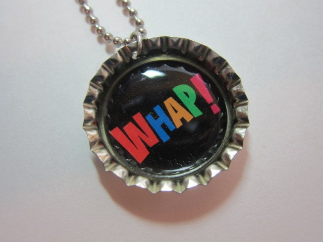 Bottlecap Necklace - "Whap" - Cartoon Style