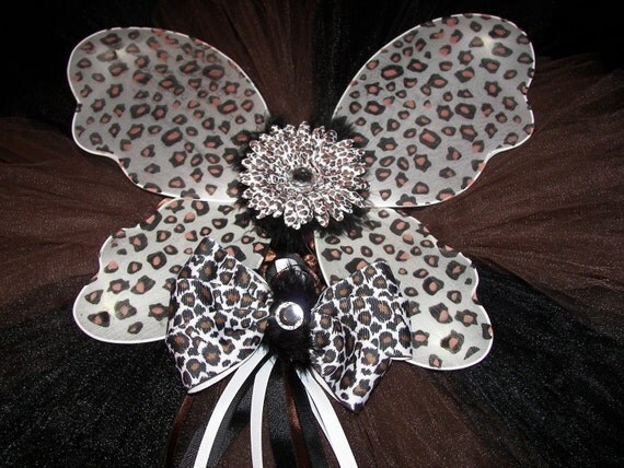 Cheetah Fairy WIngs and Tutu Set--
