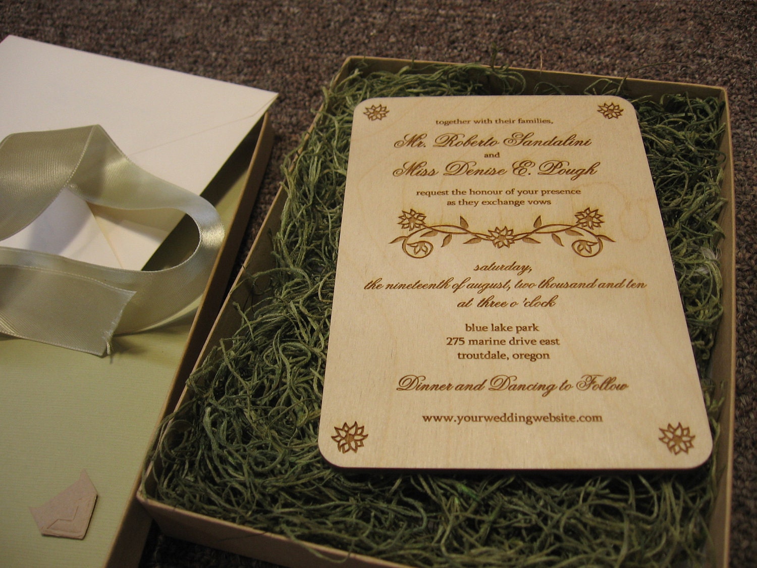 Wood invitations - custom laser cut and engraved
