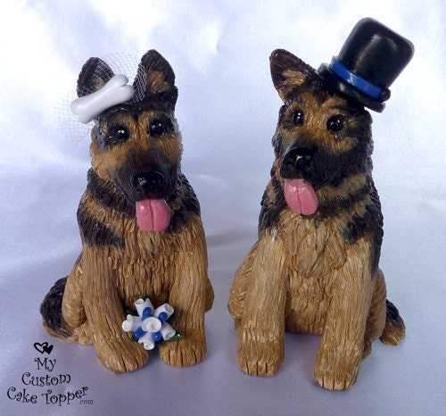 DEPOSIT Dog Wedding Cake Toppers German Shepherd From MyCustomCakeTopper