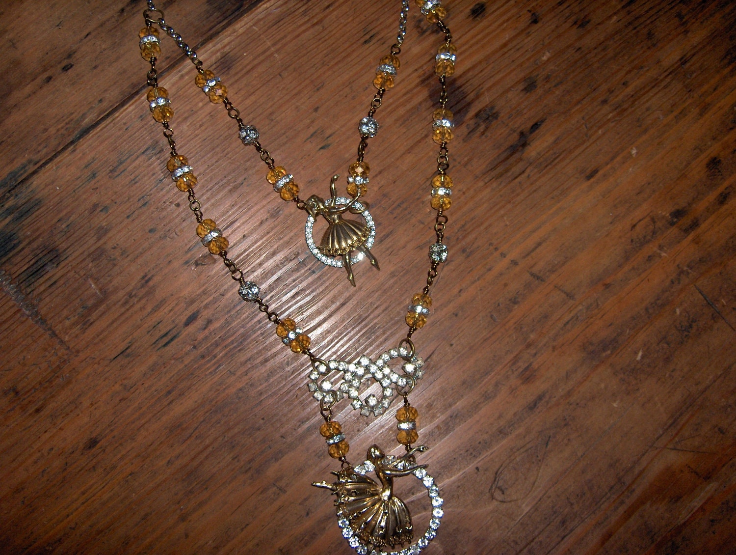 Tiny Dancer Ballerina Vintage Assemblage Necklace