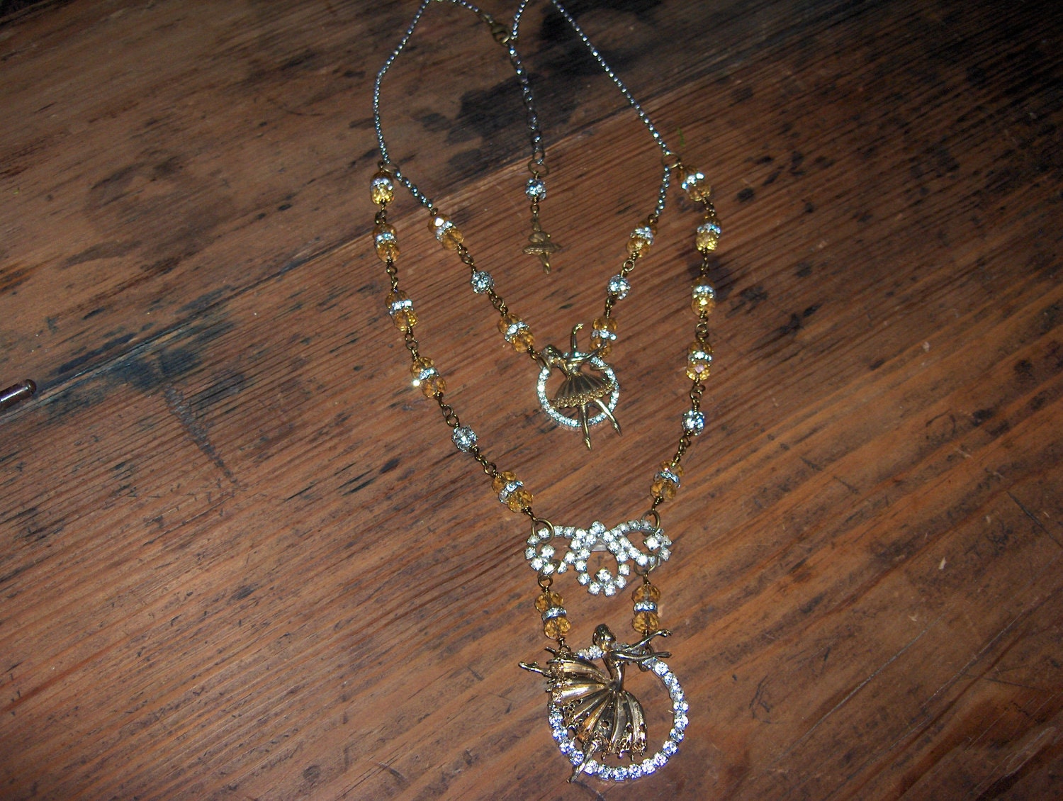 Tiny Dancer Ballerina Vintage Assemblage Necklace