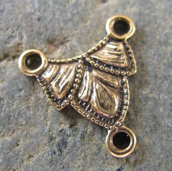 6 Antique Gold 3 Hole Connector Jewelry Findings 1093