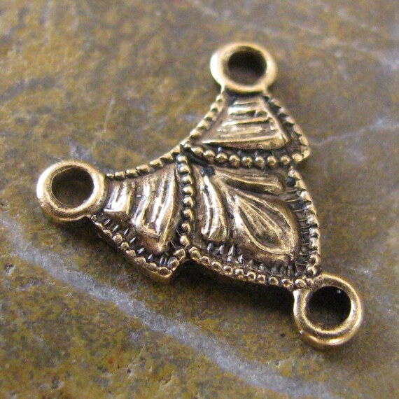 6 Antique Gold 3 Hole Connector Jewelry Findings 1093