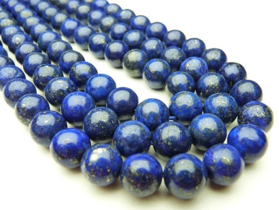 Lapis Lazuli Round Beads, 10 mm, 16 inches Strand