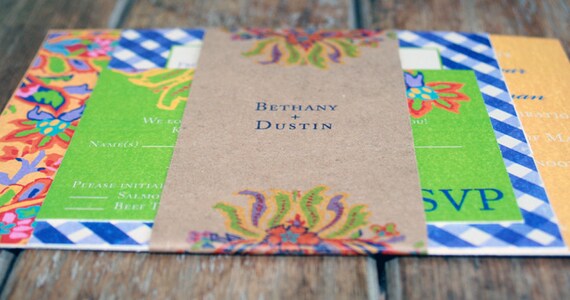 Modern Vintage Wedding Invitation: French Country Flower Custom