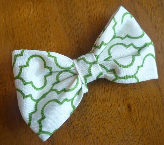 Green Lattice Boy's Bow Tie - clip on