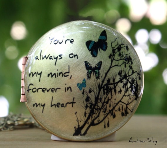 Butterfly locket - bridal necklace, wedding jewelry, bridesmaid jewelry
