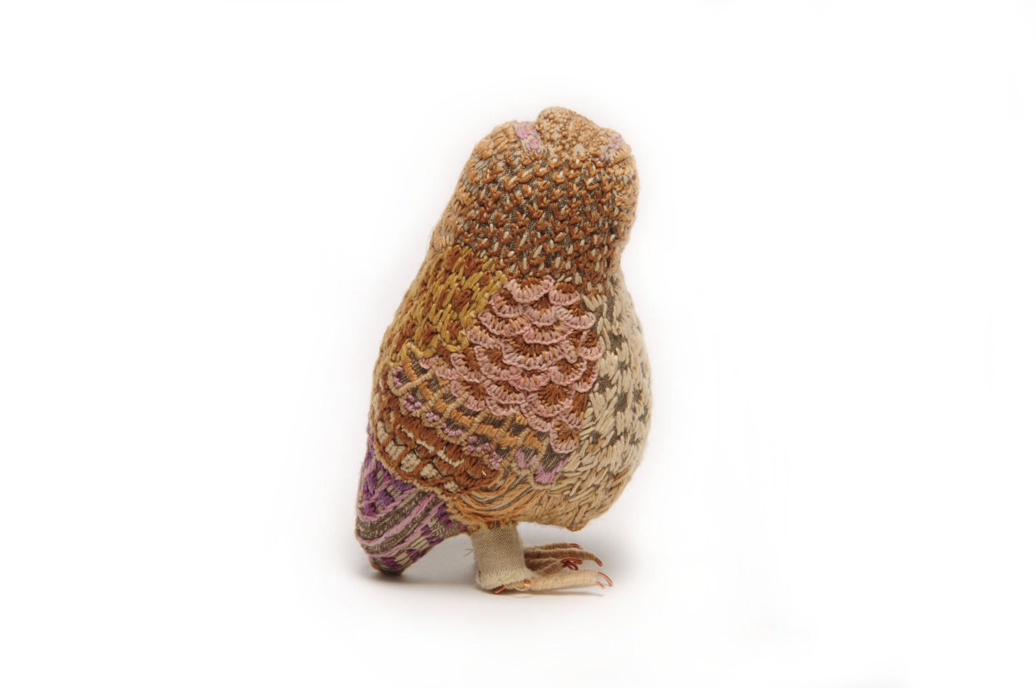 Owl Embroidered Fabric Bird