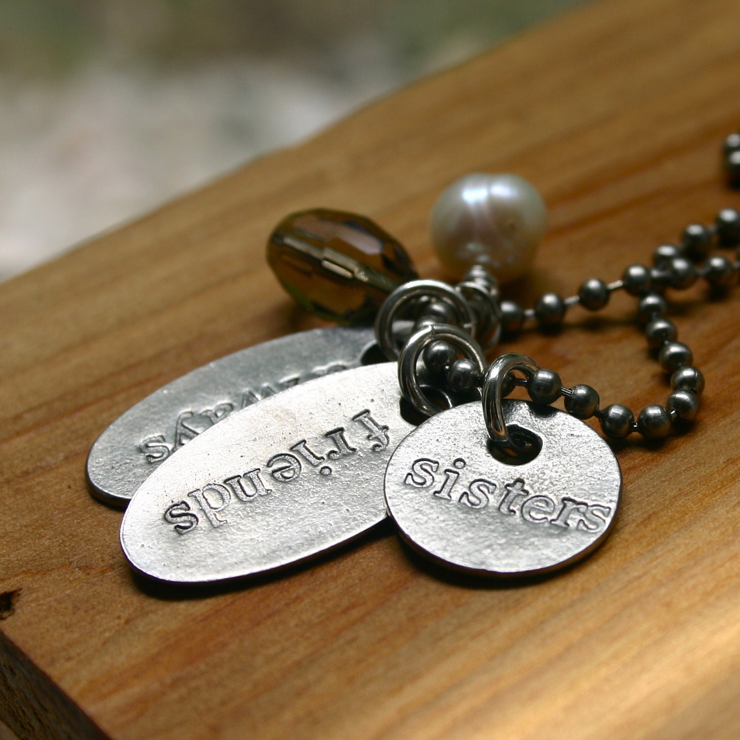 Sisters necklace with beaded accents