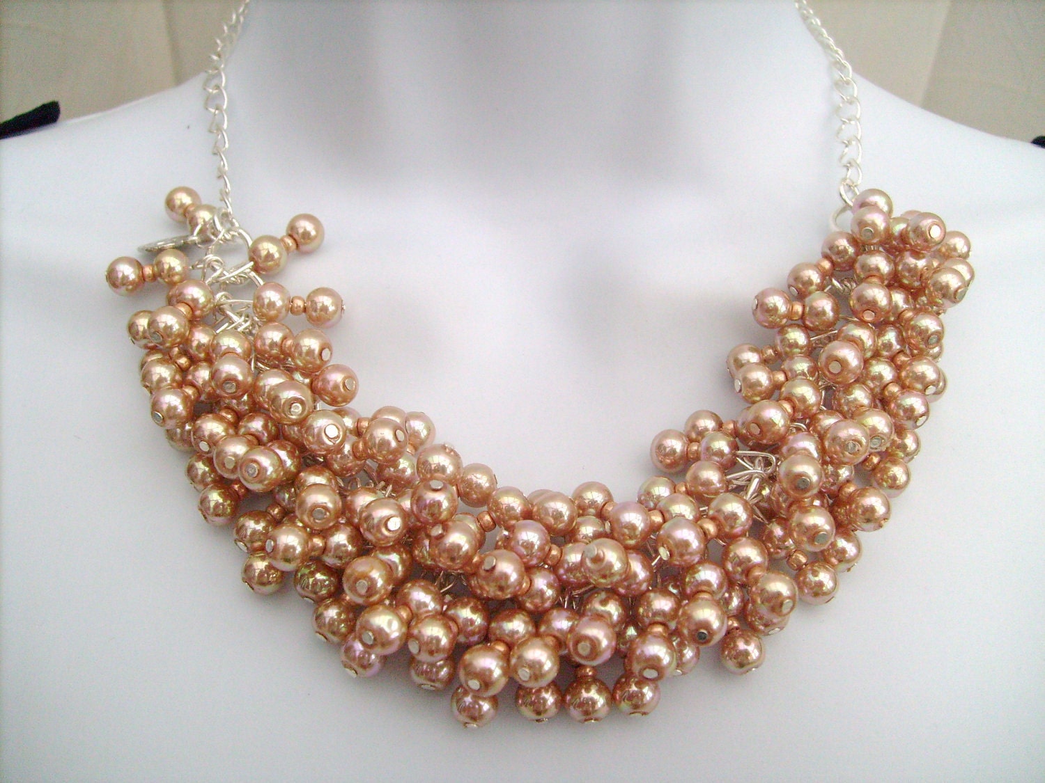 Pearl Beaded Necklace, Wedding Statement, Etsy, Kim Smith
