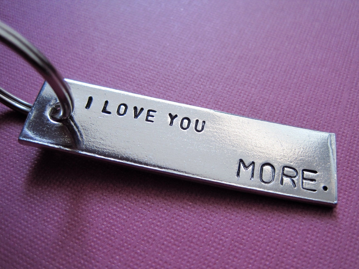 Personalized Keychain - I love you MORE.