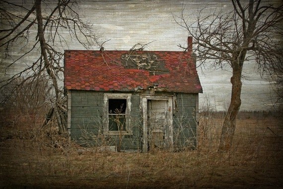 Rural decay photograph, abandoned house print, goth, home decor, Fine Art Photograph