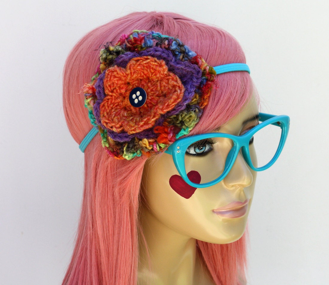 Victorian Hippie Flower Headband with Gauze Leather 108 ShopBop