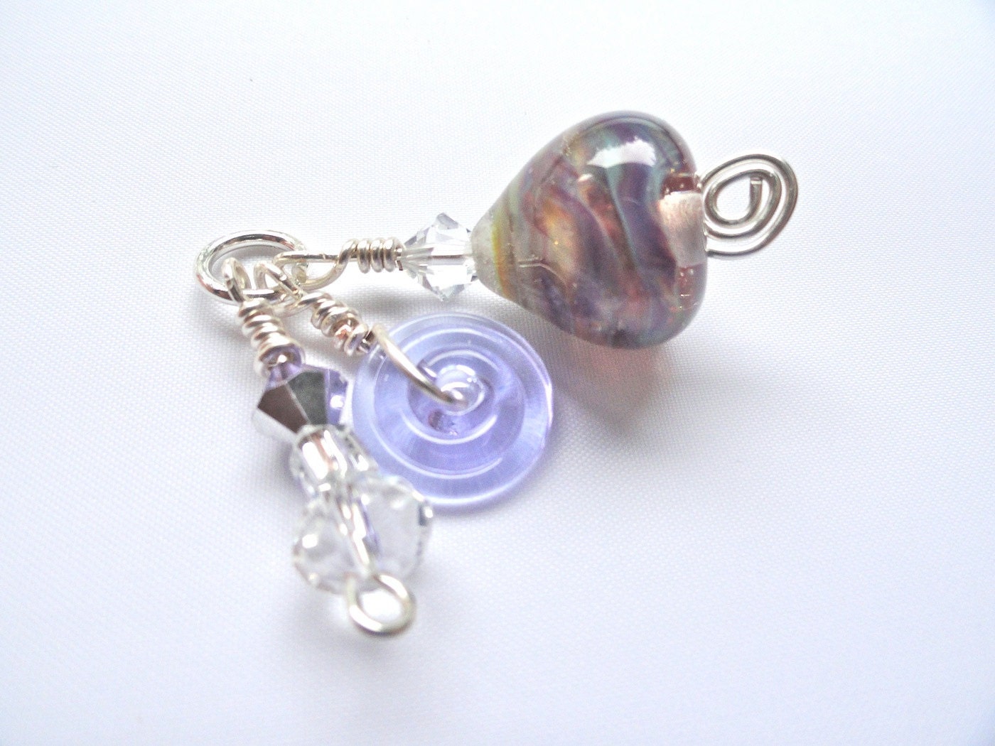 Lilac and Lavender Pendant with Artisan Lampwork Beads