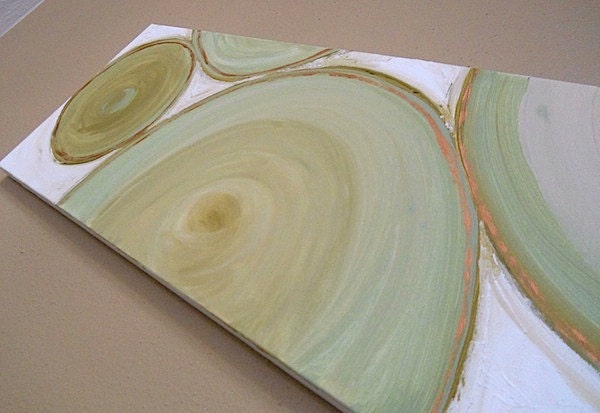 MAMACiTA original abstract modern painting - gallery fine art - contemporary interior design - ooak home wall decor - tan green