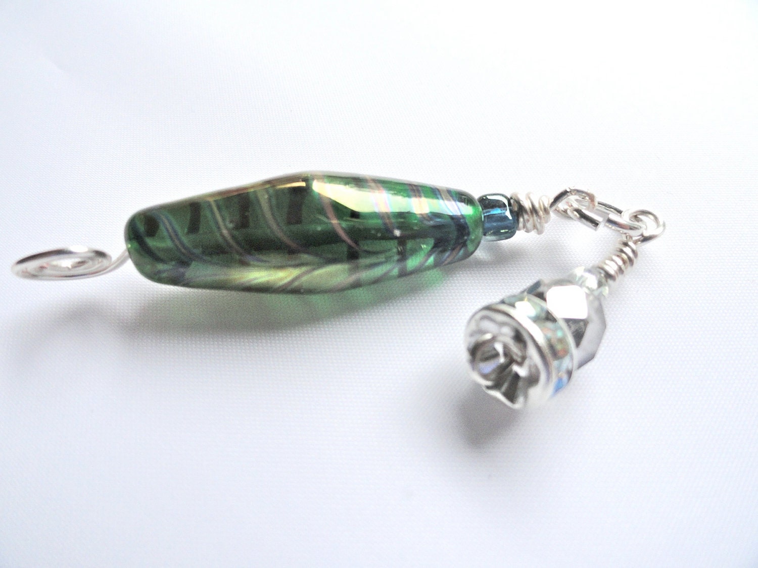Mystic Forest Green Lampwork Pendant