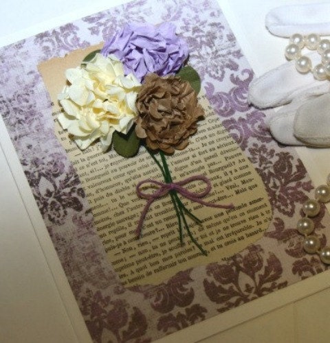 Handmade Wedding Card Paper Flower Bouquet From lovesoldstuff