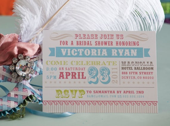 This Vintage Circus invitation is perfect for bridal showers baby showers