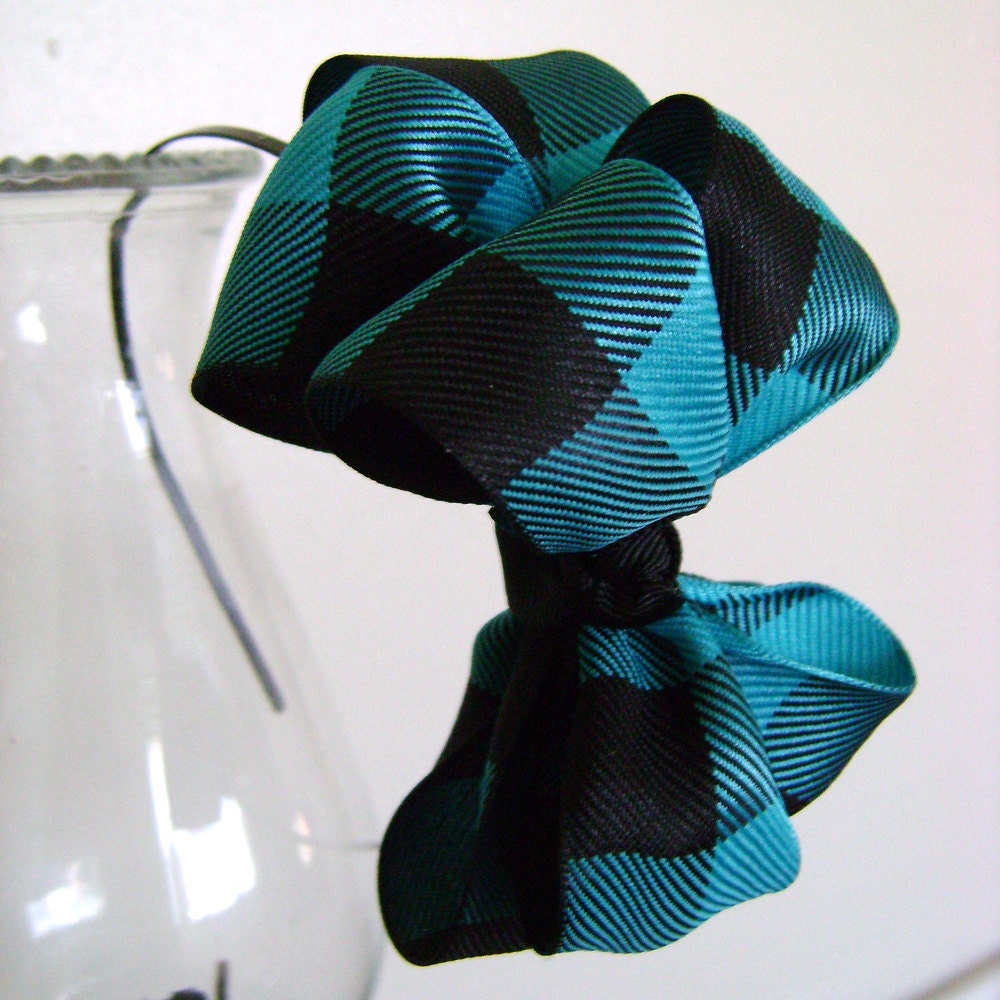 Aspen Plaid Stacked Boutique Bow Headband