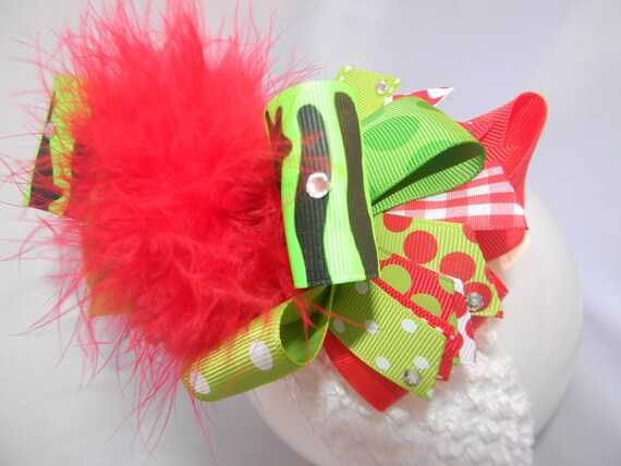 Christmas Over the Top Double stacked Hair Bow