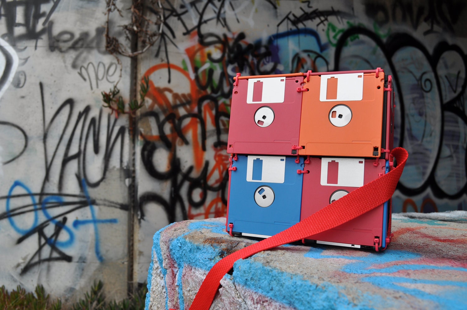 Floppy Disk Bag - Red Orange Blue